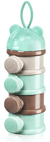 Vicloon Milchpulver Portionierer, 4 Lagiger MilchPulver Spender, Formel Milchpulver Zufuhr Tragbare und Stapelbare, Säuglingsnahrung Kasten für Reise im Freien und Nachtzeit Krankenpflege