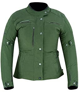 BLACKWILD Urban Style Veste de moto pour femme | Style urbain | Veste en textile pour femme avec épaules CE, largeur et bras réglables, vert, S