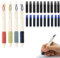 4Stück Einziehbarer Füllfederhalter, Einziehbarer Füllfederhalter, Cloud Grip Brush Title Pen Super weicher Stift,Schreibstift ohne Tinte, Füllfederhalter, nachfüllbar,0.5mm extra feine Spitze (B)…