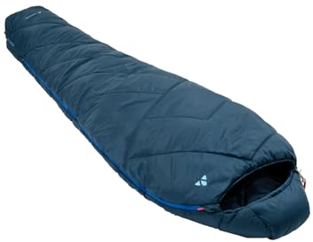 VAUDE Mumienschlafsack Sioux 800 II Blau, atmungsaktiver 3-Jahreszeiten Schlafsack 2°C – 8°C, kompakter Kunstfaserschlafsack 220x80 cm Reisverschluss Links für Indoor & Outdoor-Camping