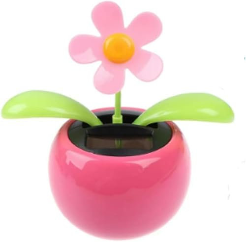 Rose Solar Dancing Sun Flower Automotive Ornament Solar Powered Dancing Sun Flower in Colorful Pots Swinging Animated Bobblehead Dancer Window Sun Catcher Car Dashboard Decor Portable Suncatchers
