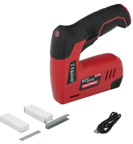 WOLFPACK LINEA PROFESIONAL Clavadora Grapadora Recargable, Pistola Grapas y Clavos, Clavadora a Bateria, 1.500 mAh, 40 Grapas Minuto Con Grapas y Clavos
