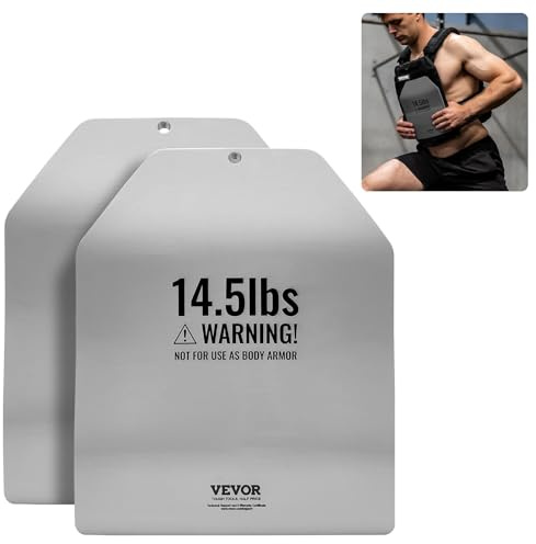 VEVOR Gebogene Gewichtswestenplatten, 14,5 LB Paare, Gewichtsplatten aus Stahl, konturierte ergonomische Passform – WODs, für Krafttraining, Laufen, intensives Training