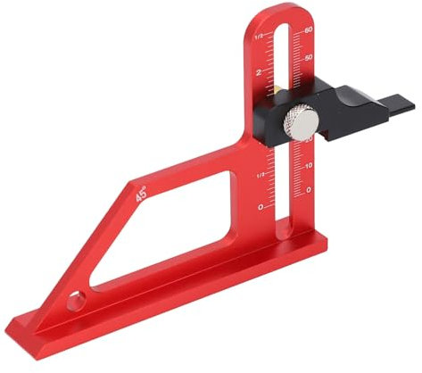 Tischkreissägen-Höhenmesser, Tiefenmesser aus Aluminiumlegierung, 45-Grad-Winkelmesswerkzeug für die Holzbearbeitung