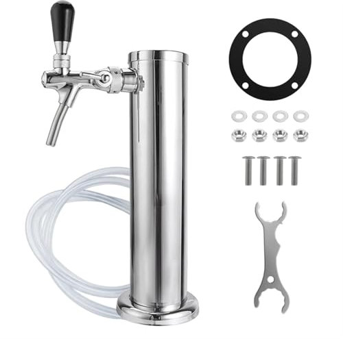 Colonne à BièRe Avec Robinet Tour de bière à robinet unique, tour de colonne de robinet de bière pression de 3 pouces avec robinet de bière unique réglable en acier inoxydable for la maison Tour à Biè