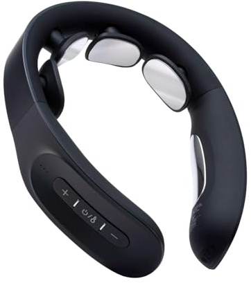 MYTREX Dr.Heat Neck Masajeador Cervical y Espalda con EMS y Calor Color Negro | Dispositivo Eléctrico de Cuello para Alivio del Dolor con 6 Modos de Masaje y 16 Niveles de Intensidad