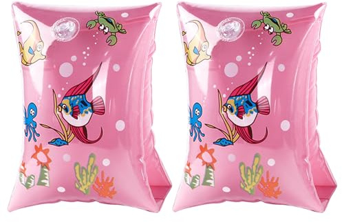 EDLMKM Kids Arm Bands for Swimming, Cute Inflatable Arm Bands, Water Wings Pool Float Aid Accessories, Floaties Childrens Armbands 3-6 Years, Durable Float Bands for Boys & Girls Beginner Swimmer
