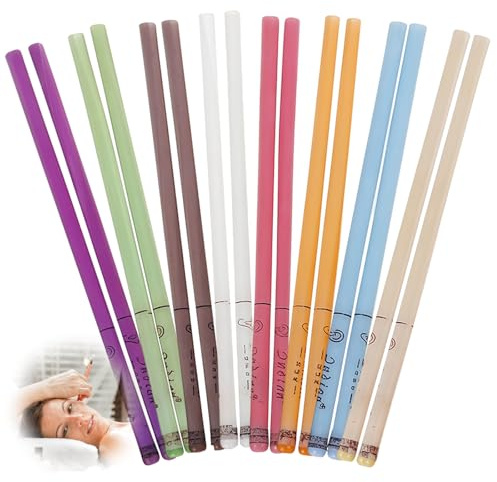 Set di 16 candele per orecchie in cera d’api naturale, candele coniche cave profumate per la pulizia delicata delle orecchie, kit auricolare con 6 dischi protettivi