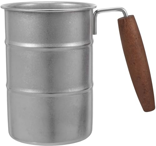 BESPORTBLE Mug isotherme portable : Gobelet isotherme en acier inoxydable avec anse, 350 ml, idéal pour les boissons chaudes ou froides en extérieur. Style rustique, parfait pour le camping et les