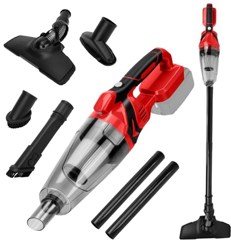 Aspirapolvere a batteria, compatibile con Milwaukee M 18 V batteria (senza batteria), 10000 Pa portatile aspirapolvere con 4 ugelli e contenitore per polvere da 0,75 l, per pavimenti in legno duro