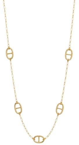 Générique Collier Sautoir Long Femme Acier Inoxydable 316L Doré – Maille Marine – Chaîne Ajustable 87+5 cm – Résistant à l'Eau – Bijou Tendance – Cadeau Femme