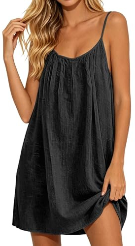 Vestidos de Tirantes sin Espalda para Mujer 2026 Vestidos Cortos Playa Verano Mujer sin Espalda Sexy Vestidos Casual Tirantes Vestidos de Playa Bohemios Veraniegos Cover Up Bikini
