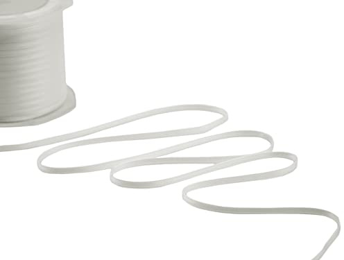 Furlanis - Nastro Doppio Raso, Tessuto Italiano - Bianco Naturale, 3 mm x 100 m