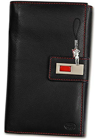 Imppac Old River Leder Geldbörse Unisex Portemonnaie schwarz rot 11x3x17cm D1OPD715S Leder Geldbörse von Old River für die Frau