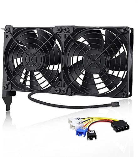 GDSTIME GPU Lüfter 2 x 92mm PCI Grafikkarten Lüfter PCI-Kühlfan VGA Kühlung 3 pin 4 pin unterstützt 5v 7v 12v für Hauptplatine Computer Audio Video