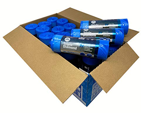 Clim Profesional 180 Bolsas Basura de 50 Litros de Capacidad en Color Azul y Extra Fuertes. Bolsas Perfumadas, con Autocierre, Antigoteo y Extra Resistentes. Medidas 70x75 cm. Caja con 18 rollos.