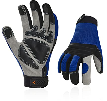 Vgo... 1 Paar Arbeitshandschuhe aus Spandex，Synthetik und Kunstleder, extra Palmenschichten für Lager, Handwerk und Mechanikarbeit (SL7621)