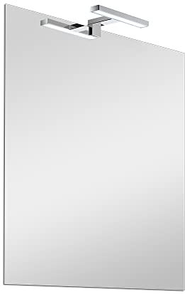 Inbagno Specchio Bagno con Luce 50x60 Reversibile, Luce LED a Risparmio energetico, Luce Naturale (Stile 6)