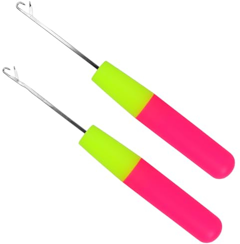 BOUMVID Aguja de Ganchillo, 2 Piezas Gancho de Ganchillo de Plástico, Ganchillos Agujas de Punto de Tejer Herramienta, Multifunción Gancho de Crochet
