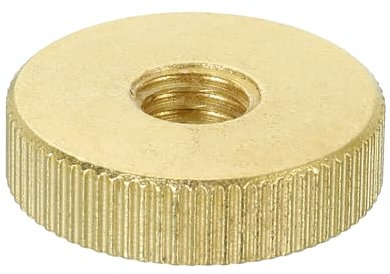 QUARKZMAN Dadi a Farfalla Scanalati 1pz M8 x D23mm x H7mm Foro Passante Testa Piatta Ottone con Collare Testa Piatta Foro Passante Elementi Fissaggio Pomelli Rotondi per Parti Stampanti 3D