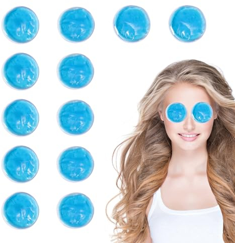ZOCONE 12 Pcs Small Gel Ice Packs for Eyes, Round Hot Cold Compress Ice Eye Bag Reusable for Injuries Bumps Swelling, Small Ice Packs for Eyes Beauty Skin Care