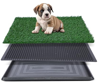 Artificial Dog Grass Pad with Tray for Potty β 16x20 inches Strong Absorbency Grass Pad, Dog Litter Box for Indoor/Balcony/Apartment