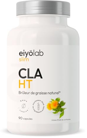 CLA HT | Bruleur 100% Naturel | Action Ciblée sur la Graisse Abdominale | 3000mg par Portion | 80% d’Acide Linoléique Conjugué | 90 Capsules pour Homme et Femme | Made in France | Eiyolab