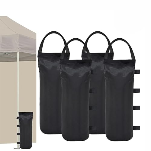 LSRVNM 4-Pack Gazebo & Tent Weight Bags 800D, for Pop up Canopy Tent, Patio Umbrella, Garden Gazebos, Parasols, Canopies and Shade (4PCS X 50 X 20 CM, Black)