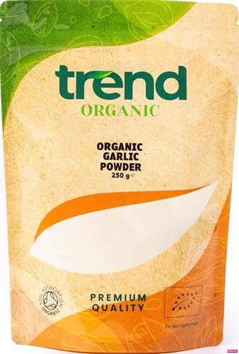Trend Organic Garlic Powder, 250g - Bold Flavour and Essential Nutrient for Robust Cooking| Certified Organic, Vegan, Non-GMO, No Additives or Preservatives