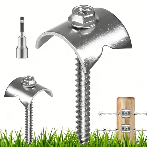 55 Pcs Fence Staples Stainless Steel 304 Fencing Staples & Wood Staples for Chicken Wire Fencing - Reusable U Nails, Heavy Duty Rust Proof Fence Nails for Farm, Garden, Chain Link Fence