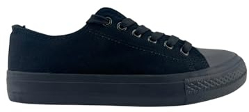 MODELISA - Zapatillas Deportivas De Lona Estilo Casual Mujer (All Black, Sistema Tallas Calzado EU, Adulto, Mujer, Números, Mediano, 38)