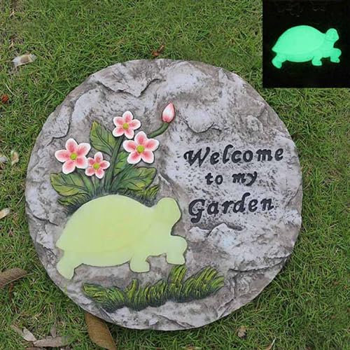 SBJKLYRN Pietra calpestabile da Giardino， Pietra Decorativa Rotonda dimensionale for Giardini/Cortili/Aree di stagni, Pietra for vialetti e sentieri Esterni(Turtle)