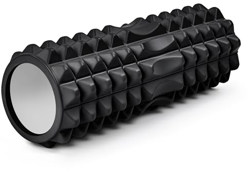 Rodillo de Espuma para Masajes Musculares | Foam Roller Texturizado para Espalda, Piernas y Yoga | Liberación Miofascial y Estiramiento |Ideal Post Entrenamiento | Alta Densidad 12x33cm