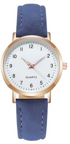 AOOSU Women's Leather Quartz Watch, Frosted Leather Strap Ladies Watches, Analog Quartz with Watches Night Light Dial, 3 Hand Quartz Watch, Premium Fashion Wrist Watch for Women Ladies Girls