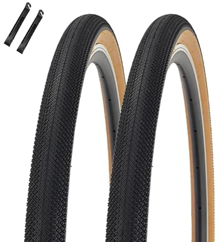 2 st 700x35C/38C/40C racercykeldäck | Punkteringsbeständigt cykeltillbehörskit i nylon med par spakar | Kompatibel med City Mountain Beach Cruiser Cycle(700x35c)