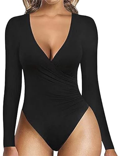 Générique Body Gainant Body Gainant Femme Ventre Plat Rose String Thermique Justaucorps Top Manche Longue Blanc Bodysuit Latex sous Pull Col Roulé Noir Gaine Shapewear Rouge XXXL Suit Manches Longues