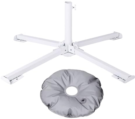 Qutalmi utomhus paraplybas | bärbar och vikbar hållare – 10 kg lastkapacitet utomhus parasollstativ med en påfyllningsbar vattenpåse | För utomhusbruk trädgård terrass golv pool