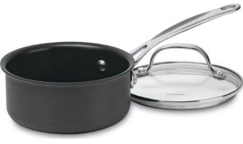 Cuisinart 1-Quart Saucepan, Chef's Classic Nonstick Hard Anodized Saucepan w/Cover, 619-14