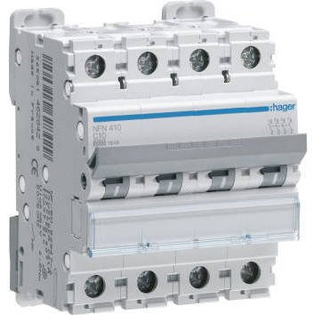 disjoncteur hager - 4 pôles - 20a - 6ka - courbe c - vis / vis