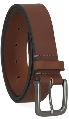 Timberland Mens Classic Leather Jean Belt – Standard & Reversible Options, Brown, 36