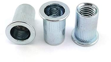 10 x Ecrou à Sertir en Aveugle Tête Plate Acier M5