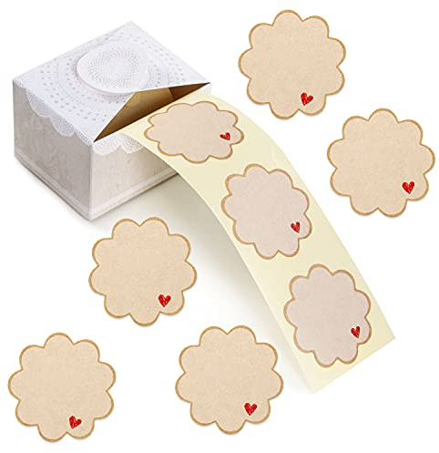 Logbuch-Verlag 200 Etiketten auf Rolle blanko Namensaufkleber Marmeladengläser Gewürze 5 cm Aufkleber Sticker Blume zum Beschriften