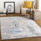Livabliss Adria Modern Wohnzimmer Teppich – Abstraktes Marmor-Optik Design für Wohnzimmer, Esszimmer und Schlafzimmer (160x213 cm) in Grau, Blau und Elfenbein – Weicher Kurzflor Teppich
