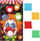 Kiwochy Clown Party Wurfspiel mit 4 Bohnen Säcke Clown Banner Karneval Spiele Zirkus Geburtstag Deko Banner Sandsack Wurfspiel Kinder Outdoor Wurfspiel für Familientreffen Preisspiele Gruppensport