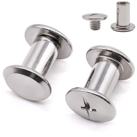 Glvaner 40 Sets M3 x 8mm Binding Screws, 304 Stainless Steel 18-8, Cross Head Chicago Screw Bingding Post Screw Kits for DIY Leather, Photo Albums, Bookbinding, Scrapbook, Belt