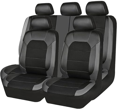 MBROS 9PCS Auto Sitzbezüge Sets für BMW Serie 2 Series 2er F45 / F46 Active Tourer/Gran Tourer 2014-2021, Universelles Leder Allwetter Wasserdicht Bequem Sitzkissen Protektoren Zubehör,B Grey