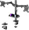 FORGING MOUNT Monitor Halterung 2 Monitore für 13-27 Zoll Flach&Curved Bildschirm, Monitor Tischhalterung Mit Lagerregal/Höhenverstellbar/Neigbar Schwenkbar Drehungbar, 8KG pro Arm, VESA 75-100MM
