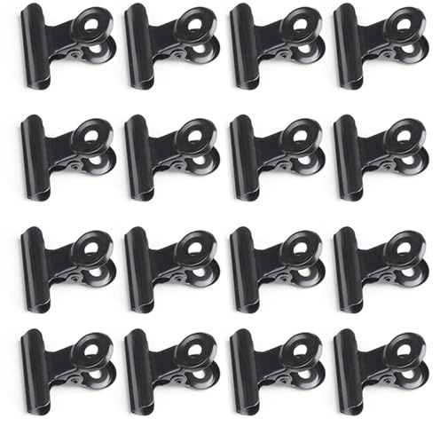 Raccoglitore in Metallo Clip,100 Pezzi Fermacarte Metallo 22mm, Bulldog Clips di Carta Nero