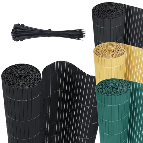 HENGMEI Tappetino Schermo Privacy in PVC, Recinzione Privacy, Antracite, Schermo Privacy per Recinzione, Protezione dal Vento, Opaco per Giardino, Balcone e Patio (600 x 80 cm, Antracite)
