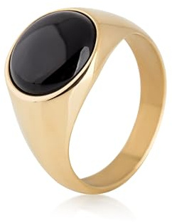 Akitsune Coruscent Ring | Minimalistisk sigillring med halvädelsten herrring rostfritt stål designer